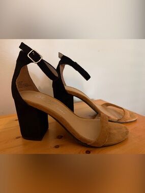 Matisse Two-Tone Suede Block Heel Sandals - Black & Tan never worn!!!